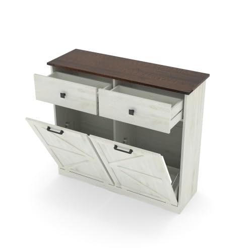 20 Gallon Tilt Out Trash Can Cabinet with Drawer Z87809
