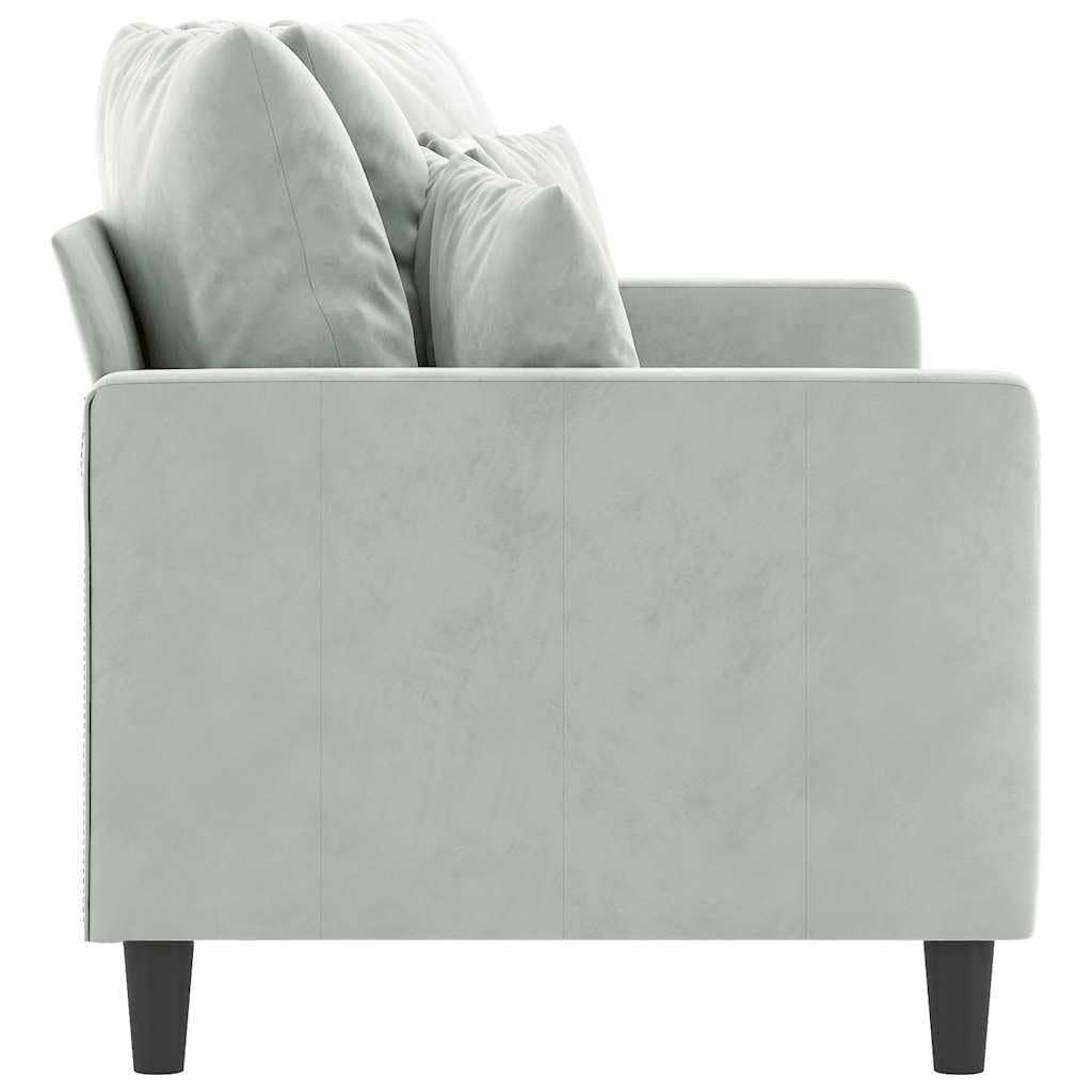 Light Gray Velvet 2-Seater Sofa K159