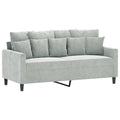 Light Gray Velvet 2-Seater Sofa K159