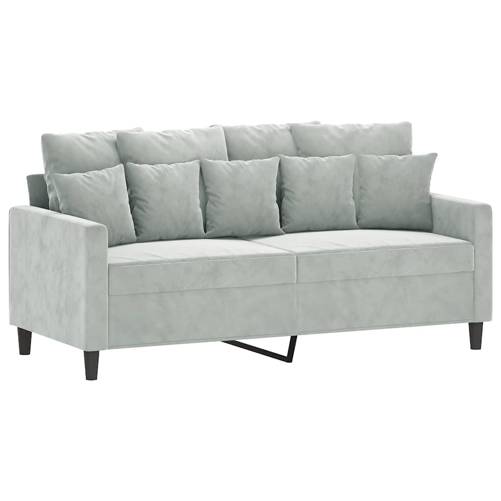 Light Gray Velvet 2-Seater Sofa K159