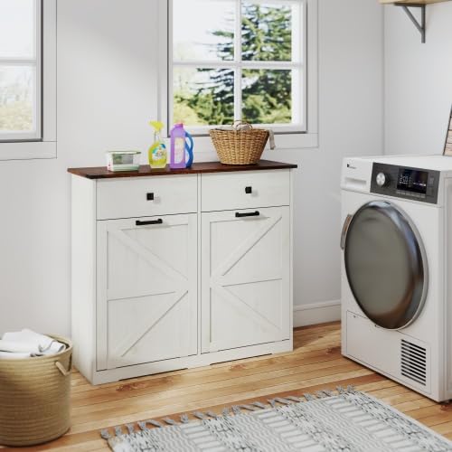 20 Gallon Tilt Out Trash Can Cabinet with Drawer Z87809