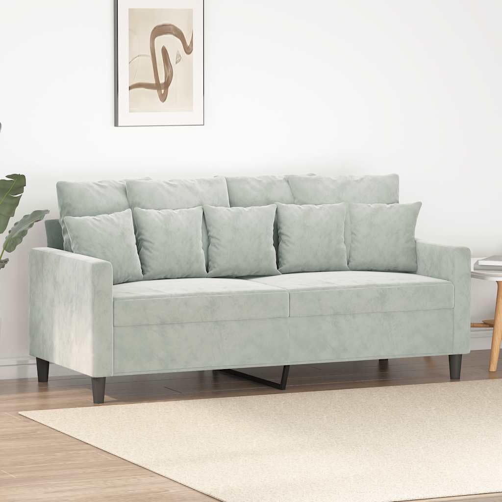 Light Gray Velvet 2-Seater Sofa K159