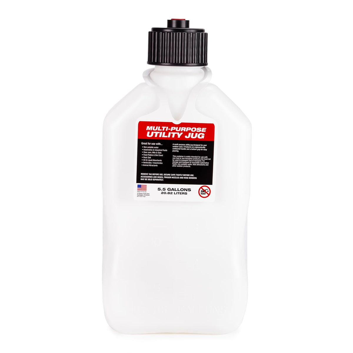 5.5-Gallon Square Motorsport Jug White 3 Pack with Hose X8567