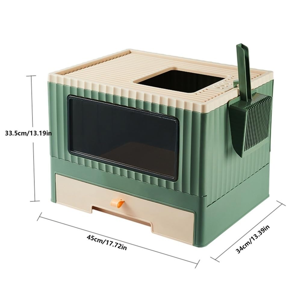 Foldable Top Entry Cat Litter Box with Lid Z8225