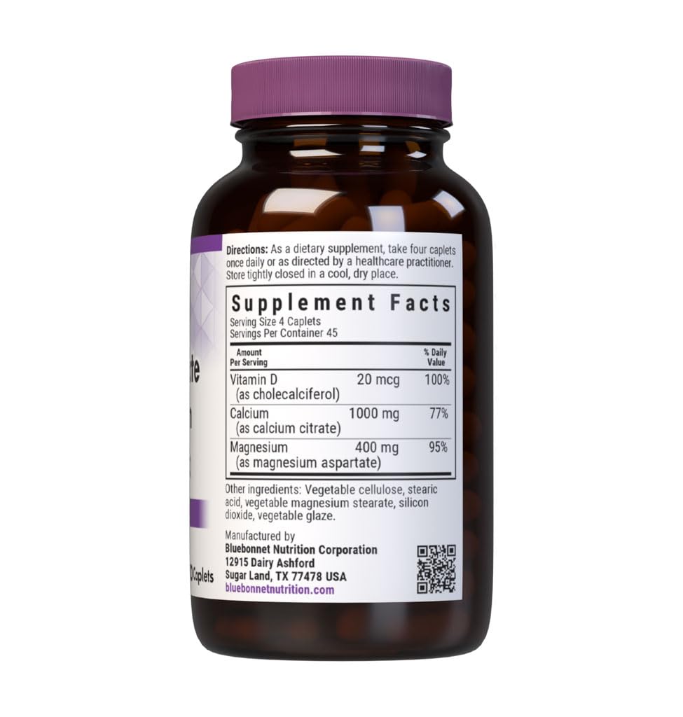 Calcium Citrate Magnesium Plus Vitamin D3 Caplets, 180 Count U410