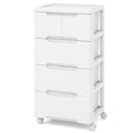 White 5 Drawer Rolling Plastic Storage Cart S663096