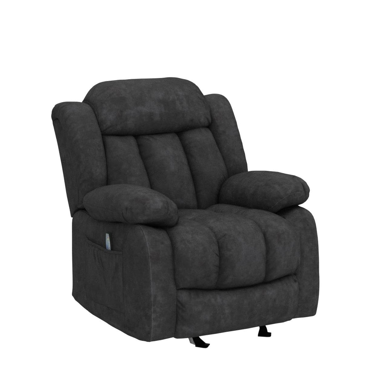 Grey Manual Swivel Rocker Recliner with Heat and Vibration J67647