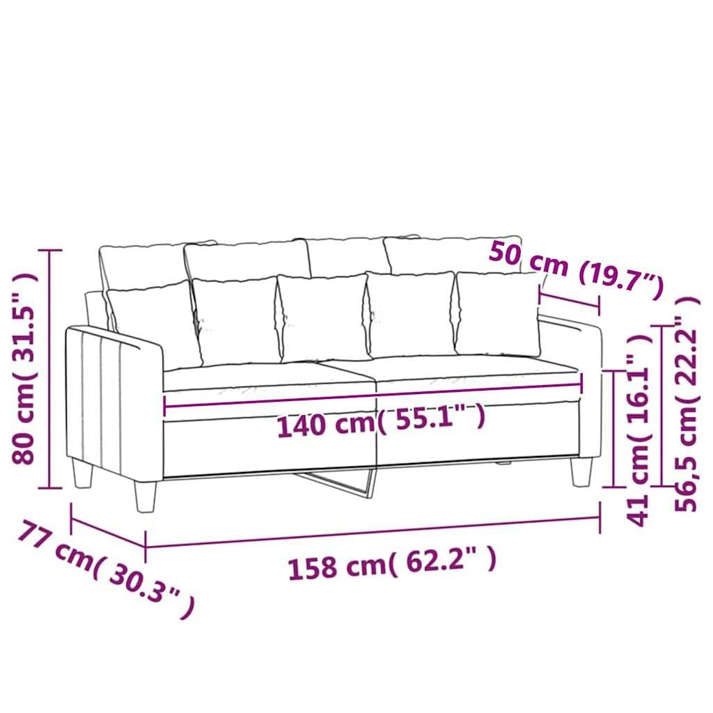 Light Gray Velvet 2-Seater Sofa K159