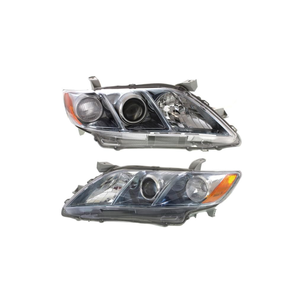 Toyota Camry 2007 2008 2009 Headlights Driver And Passenger Side Pair Amber & Clear Lens G55789