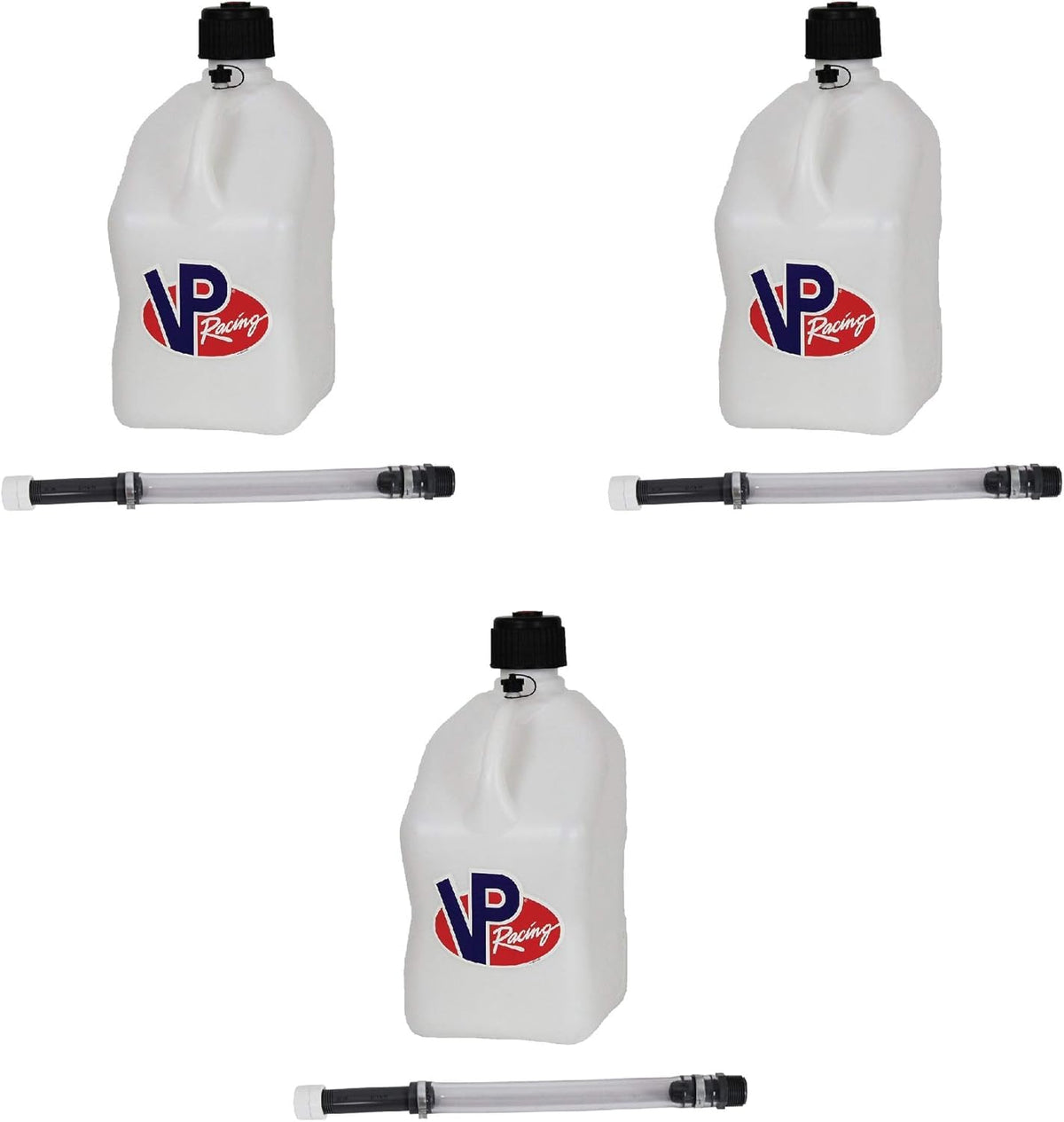 5.5-Gallon Square Motorsport Jug White 3 Pack with Hose X8567