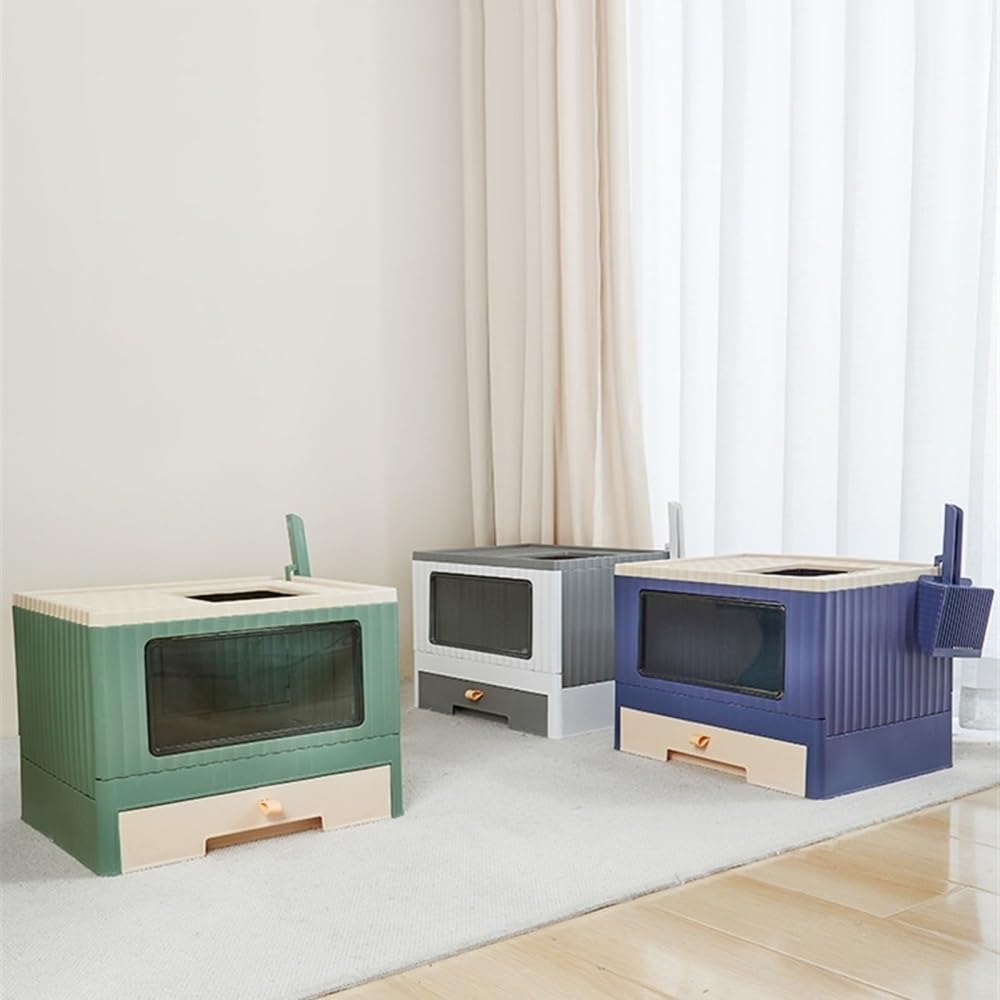 Foldable Top Entry Cat Litter Box with Lid Z8225