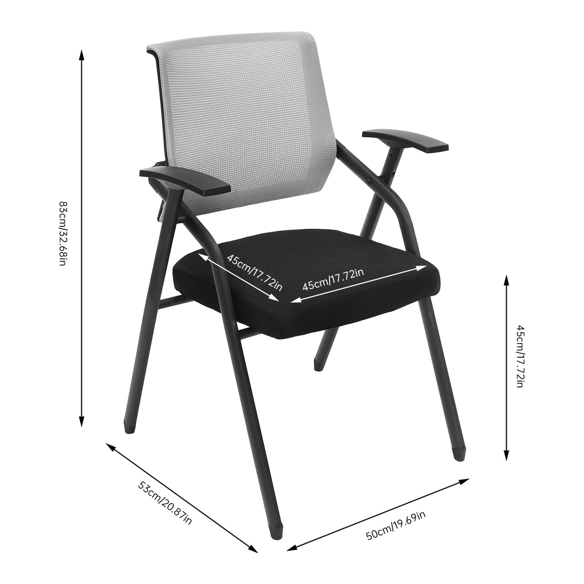 Grey Mesh Back Stacking Arm Chairs U5955