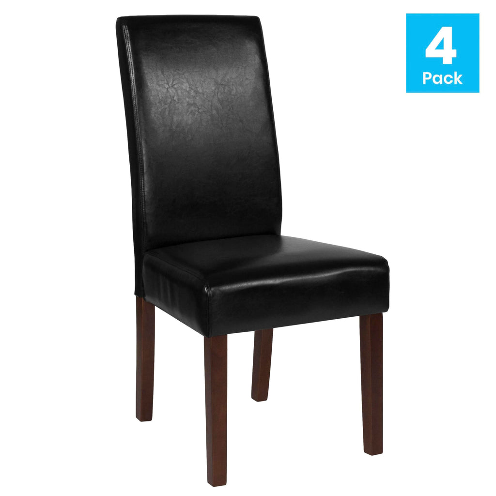 Black Faux Leather Parsons Chair 4-Pack Z84936