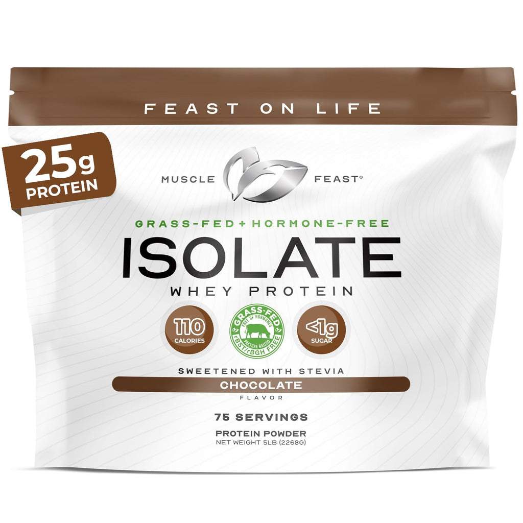 Grass-Fed Whey Protein Isolate Powder, Chocolate (5lb) U30122
