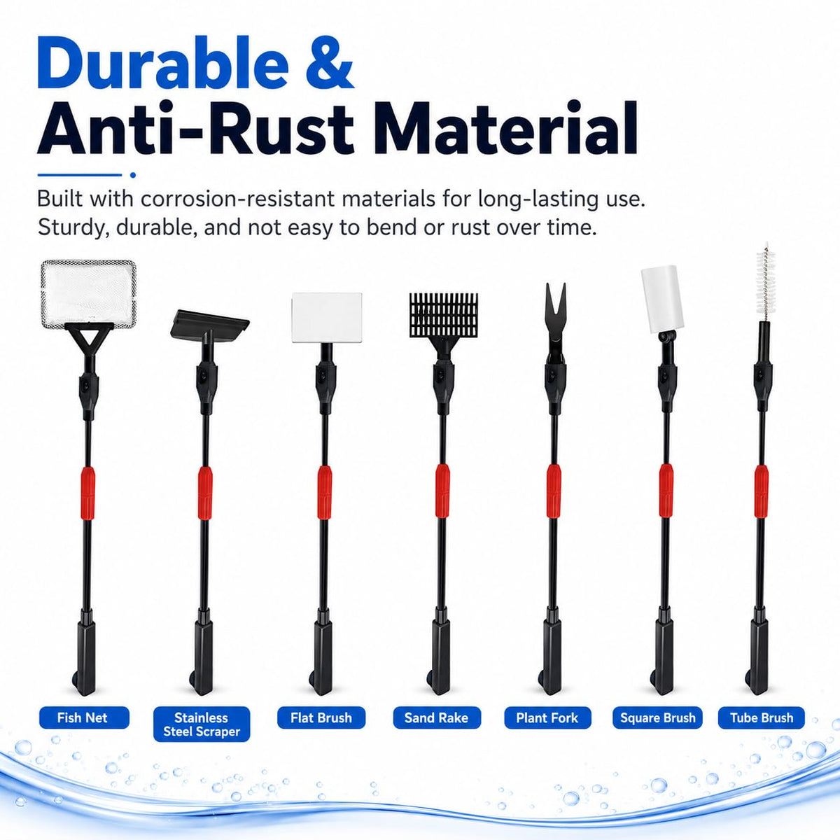 7 in 1 Aquarium Cleaning Kit with Adjustable Long Handle S16586