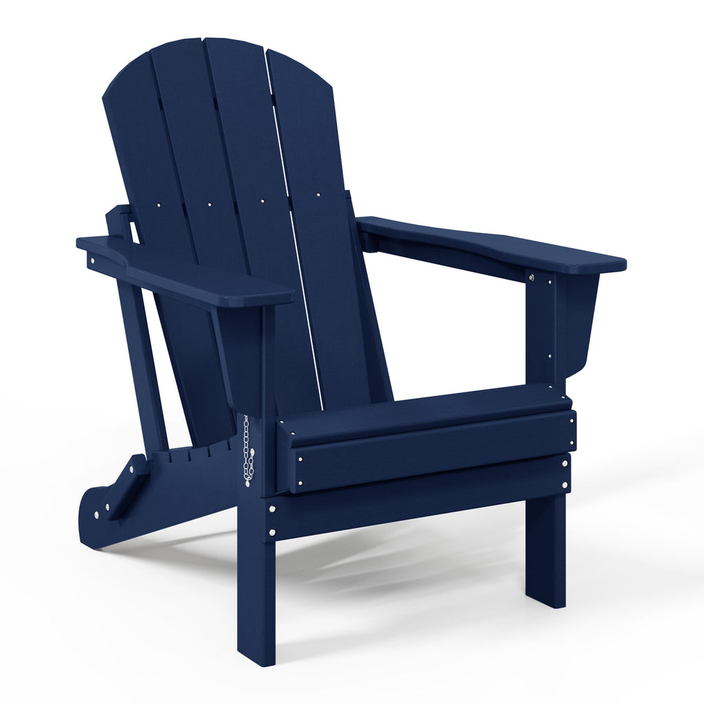 Navy Blue 3-Pieces Adirondack Chairs Set with Side Table I5605