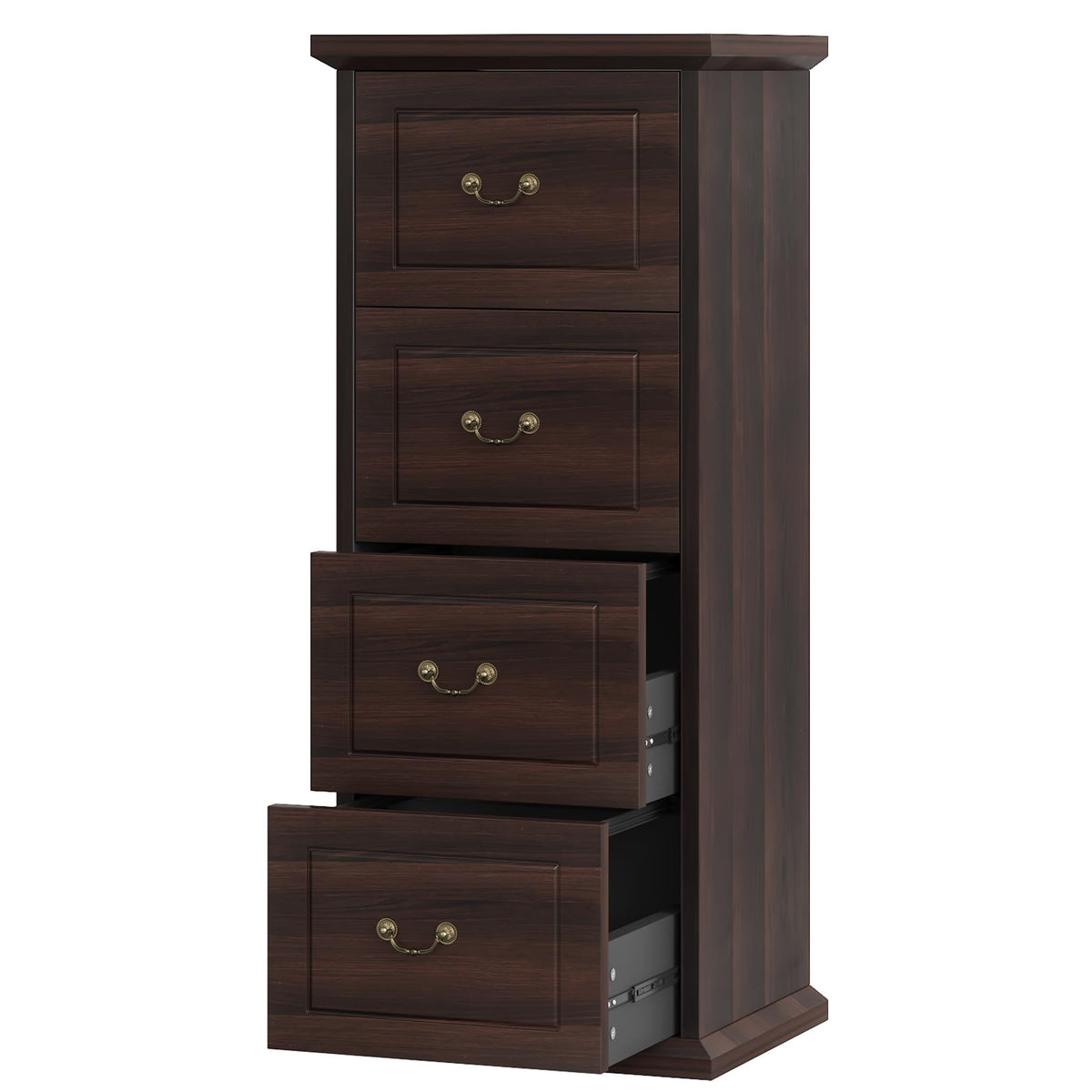 4 Drawer Walnut File Cabinet J194