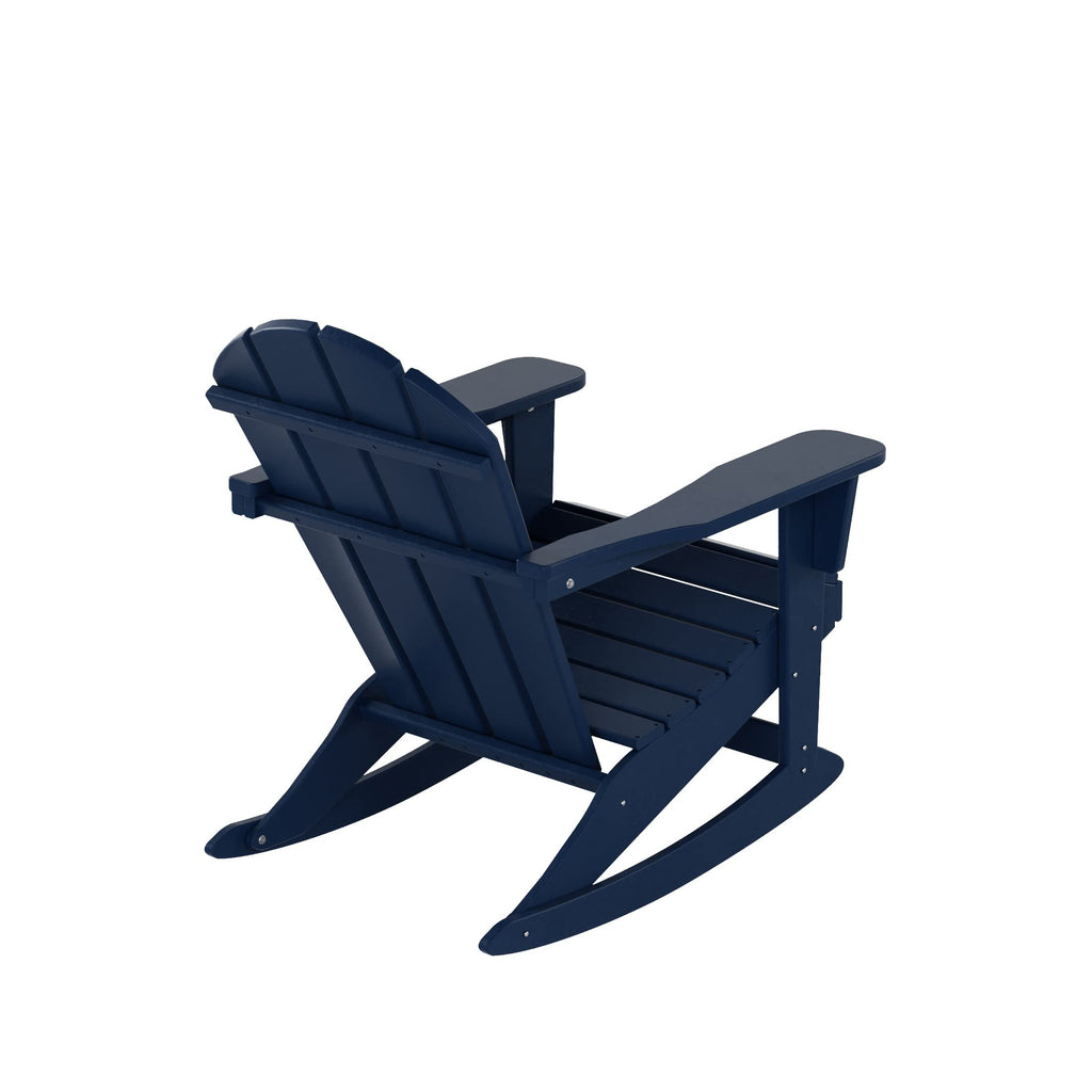 Navy Blue HDPE Outdoor Rocking Chair W7321