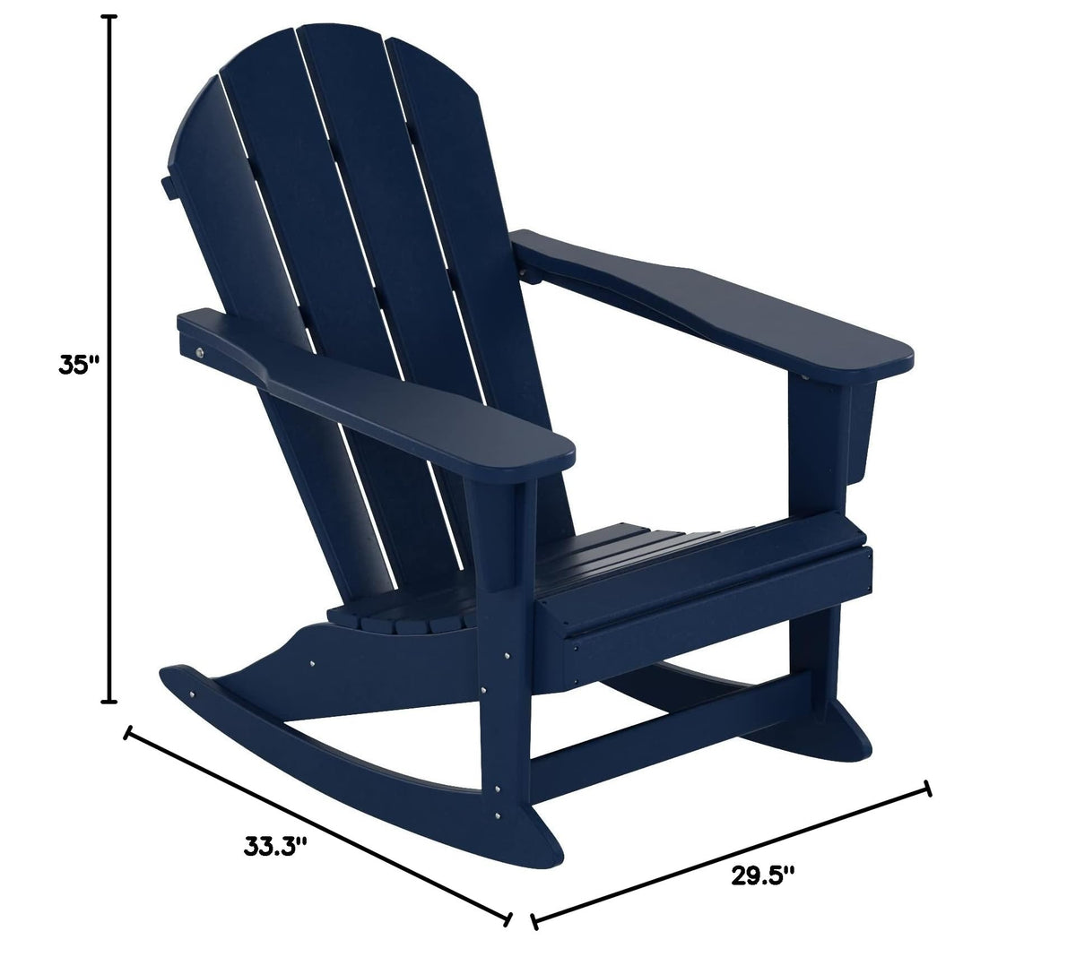 Navy Blue HDPE Outdoor Rocking Chair W7321