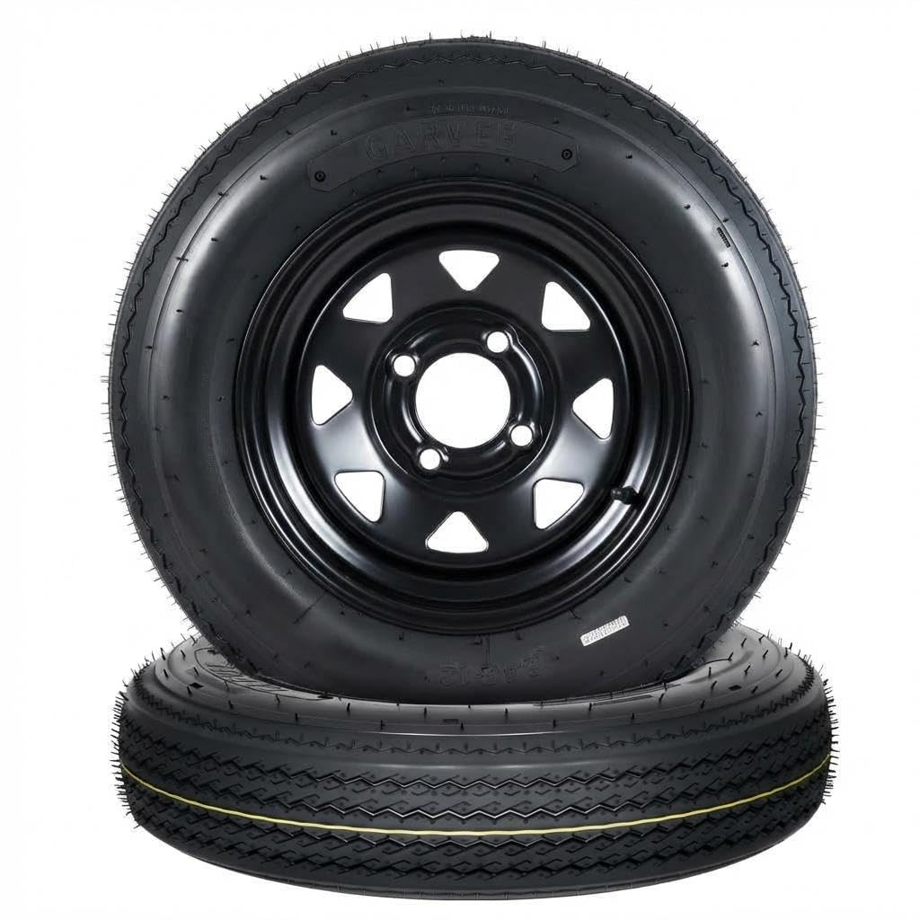 2-Pack 5.30-12 Trailer Tires with Rim, 6-Ply, 1050 LBS Load A50295
