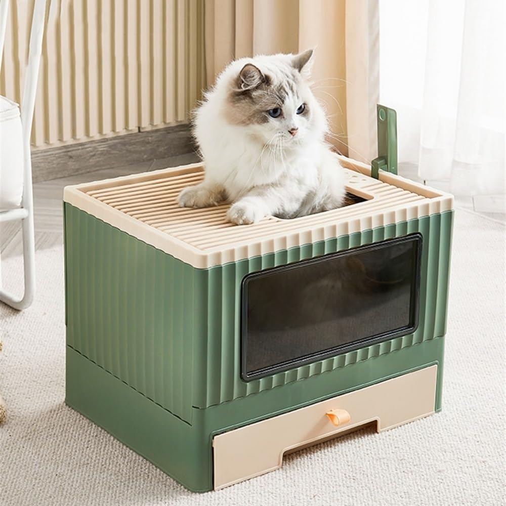 Foldable Top Entry Cat Litter Box with Lid Z8225