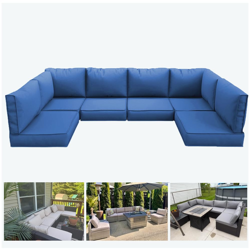 14-Piece Light Blue Outdoor Replacement Cushions G7256