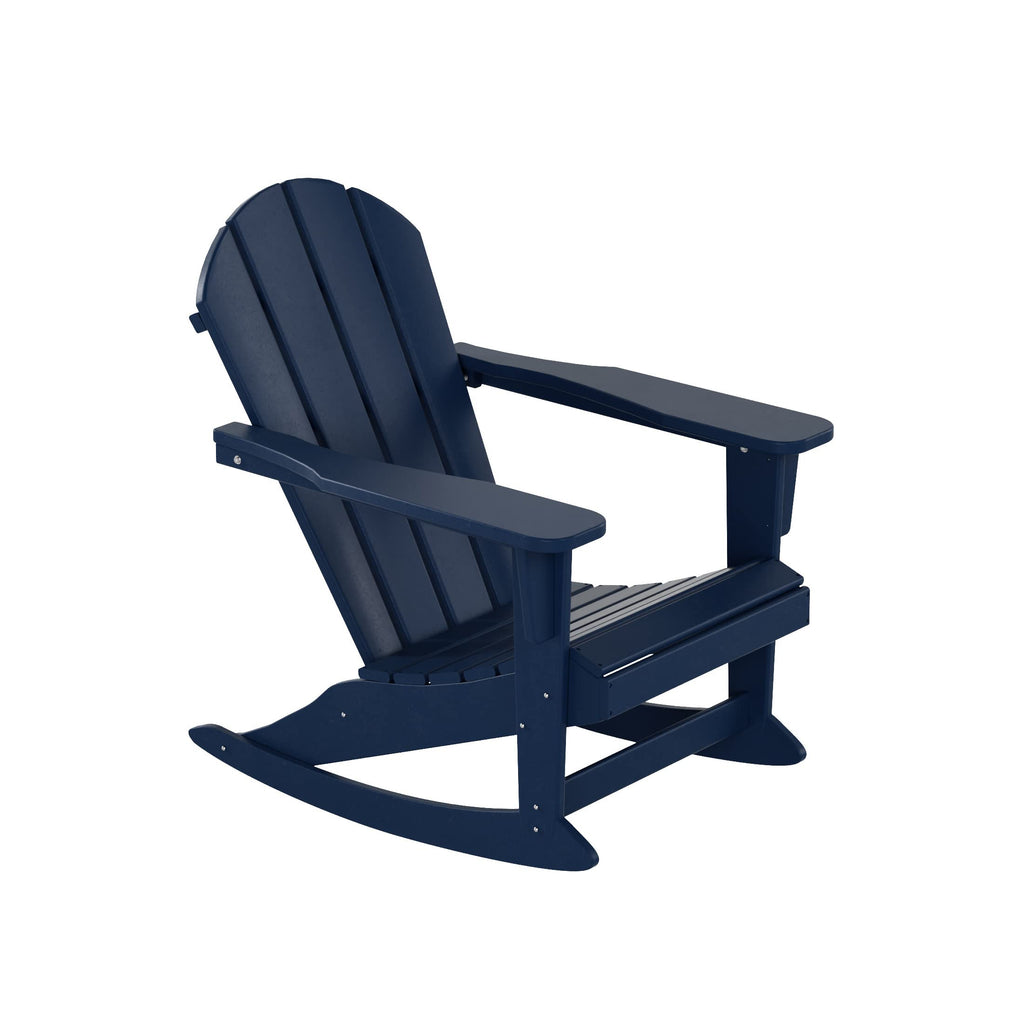 Navy Blue HDPE Outdoor Rocking Chair W7321