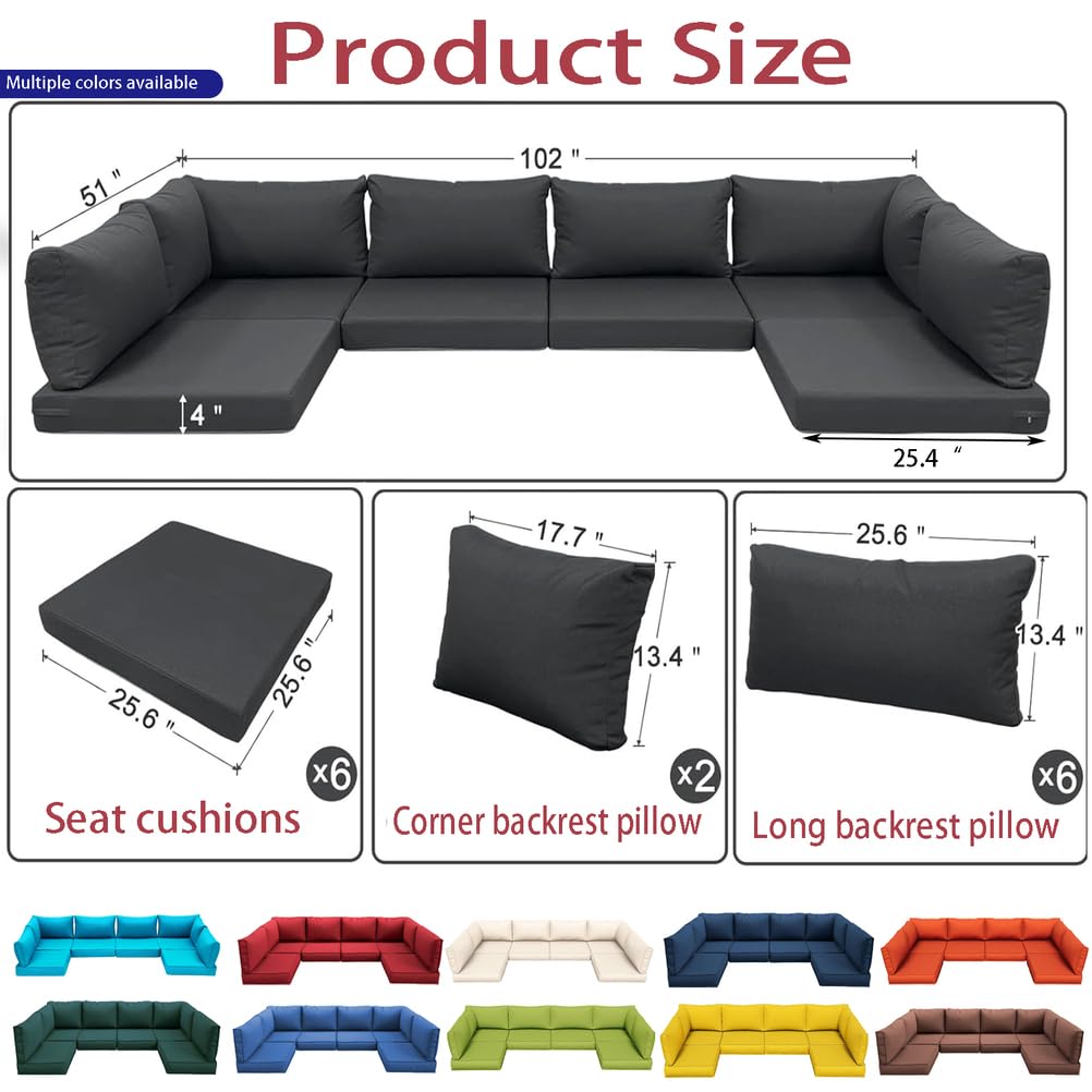 14-Piece Light Blue Outdoor Replacement Cushions G7256