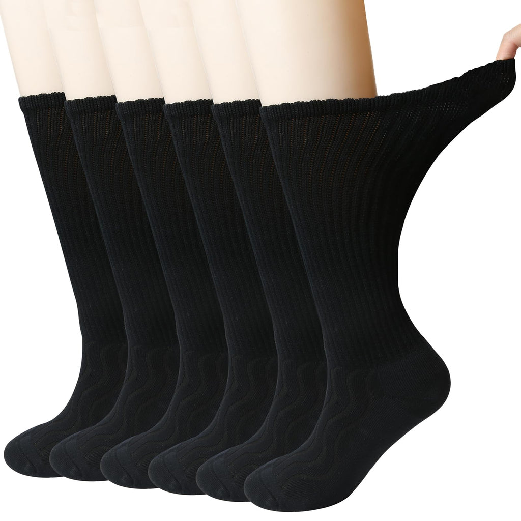 Bamboo Viscose Non-Binding Moisture Wicking Crew Socks With Seamless Toe G1290