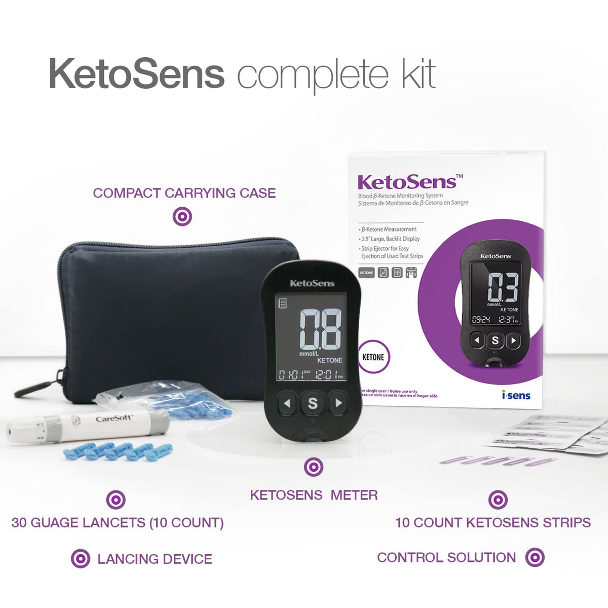 Blood Ketone Monitoring Starter Kit with 10 Test Strips P723