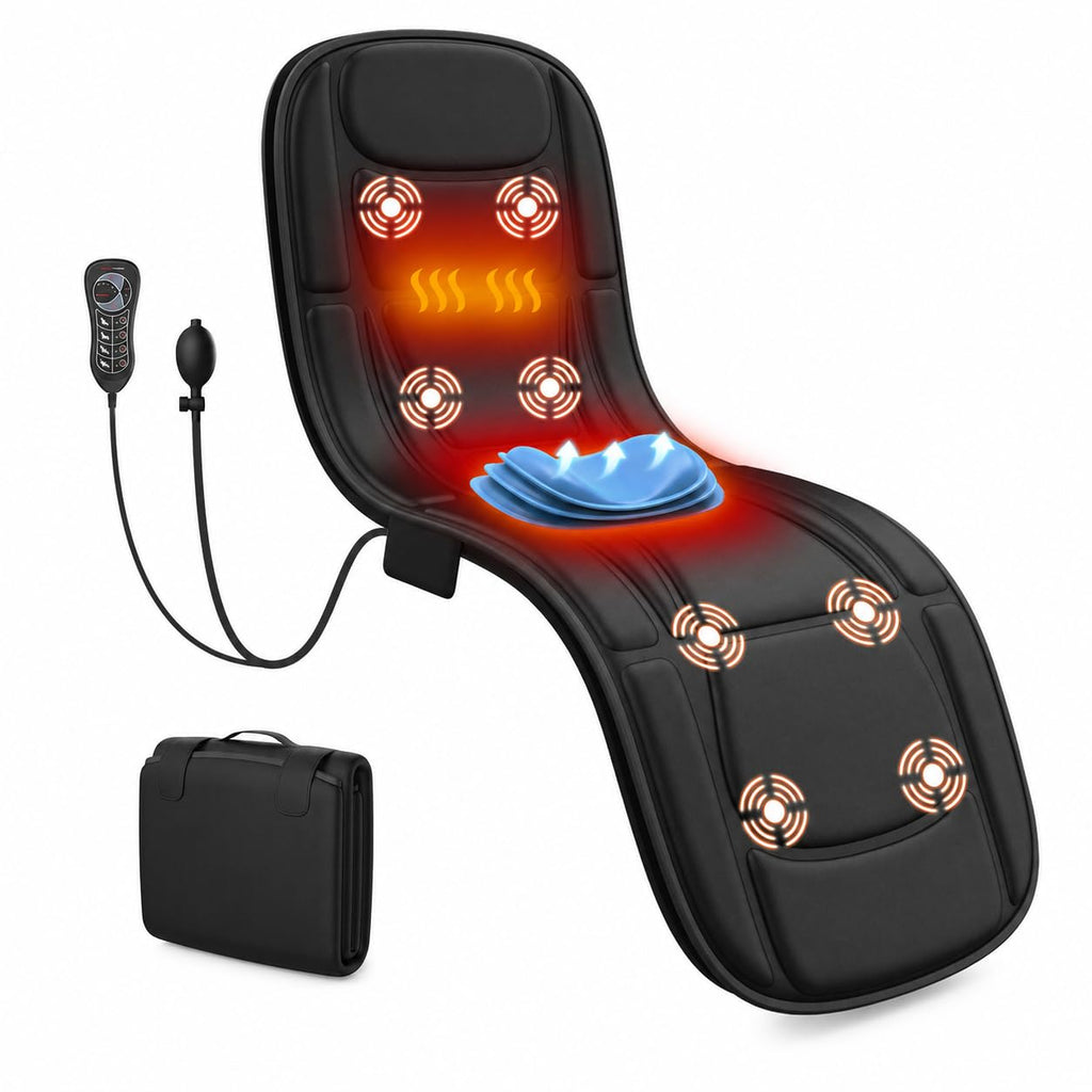 Heated Vibration Full Body Massage Mat with Lumbar Support Cushion O390799