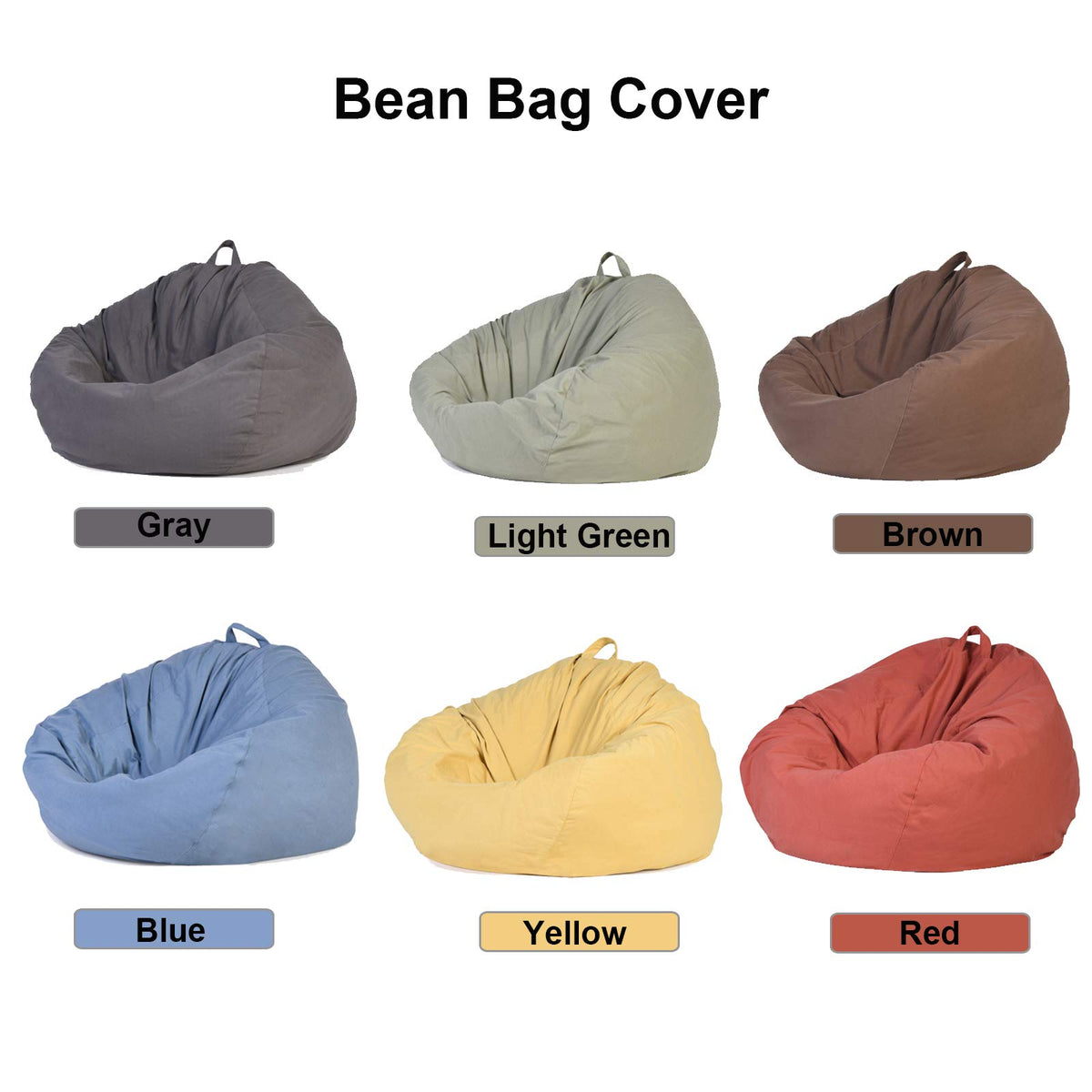 Yellow Large Bean Bag Chair Cover D603855