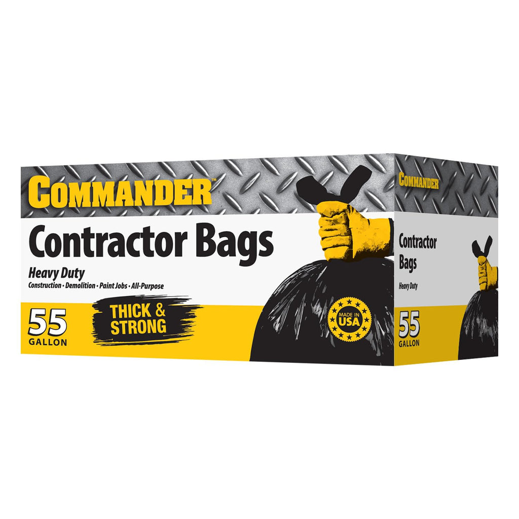 55 Gallon Heavy Duty Contractor Bags with Flap Ties, Pack of 10 Q607