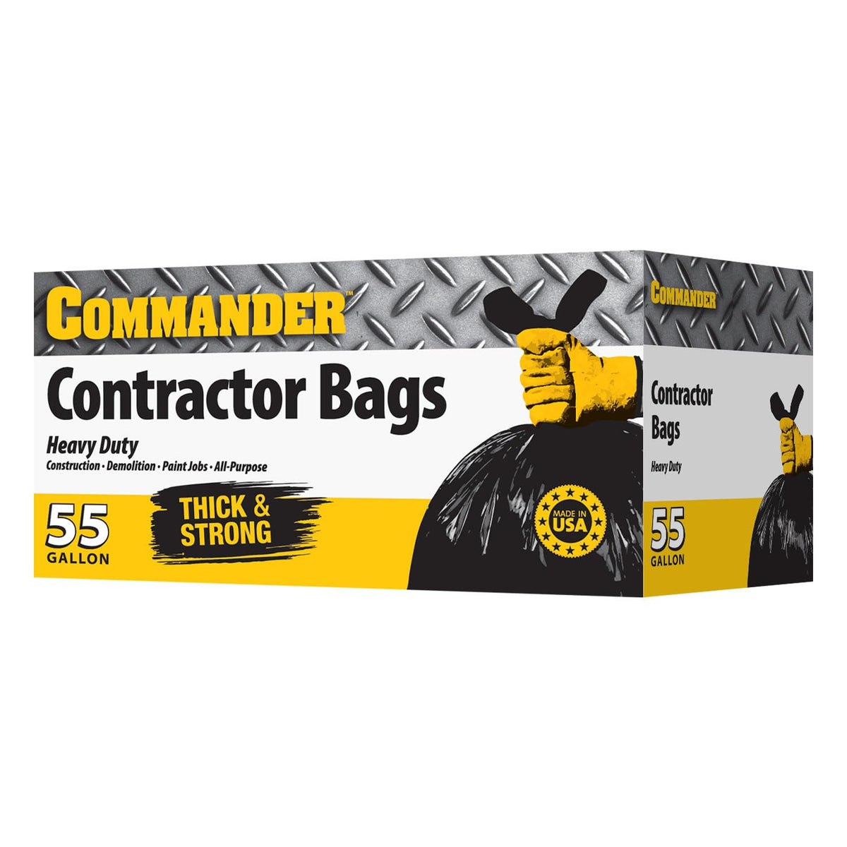 55 Gallon Heavy Duty Contractor Bags with Flap Ties, Pack of 10 Q607