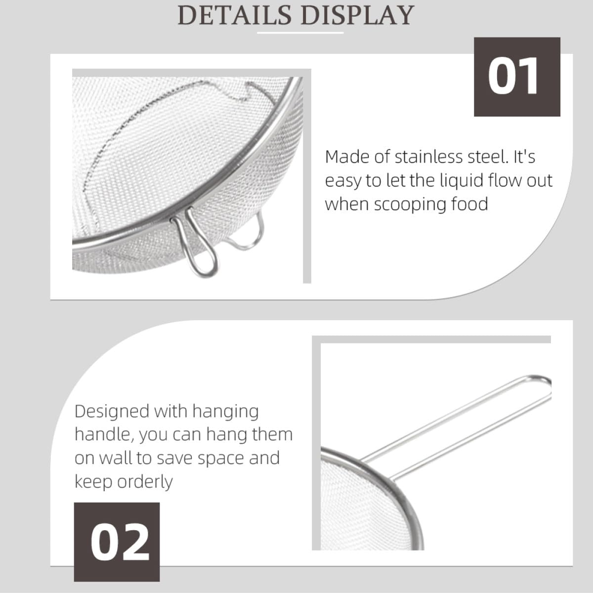 Stainless Steel Fine Mesh Skimmer Spoon P4276