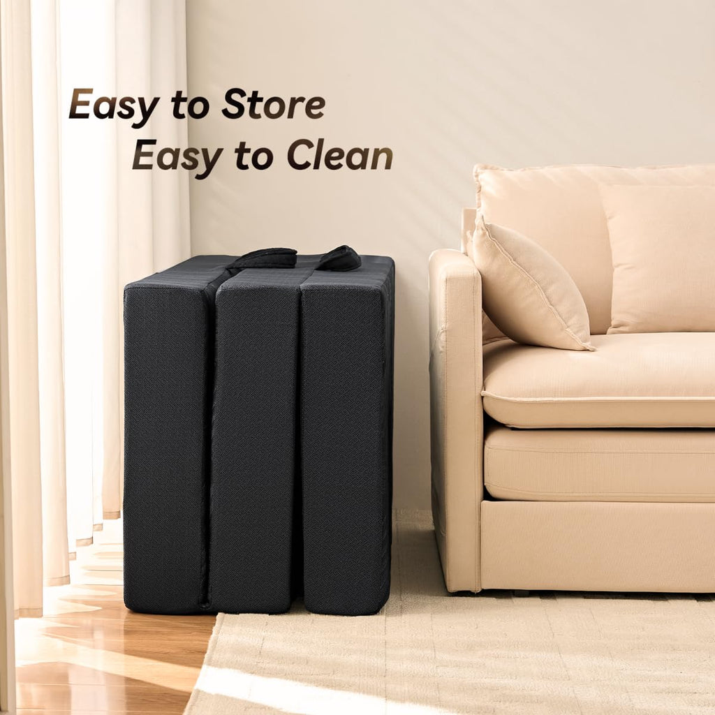 6 Inch Memory Foam Tri-Fold Twin Mattress with Washable Cover R68297