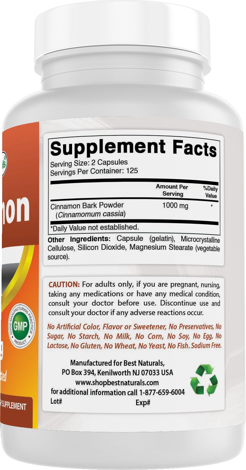 Cinnamon 500 mg 250 Capsules Pack of 2 D7559