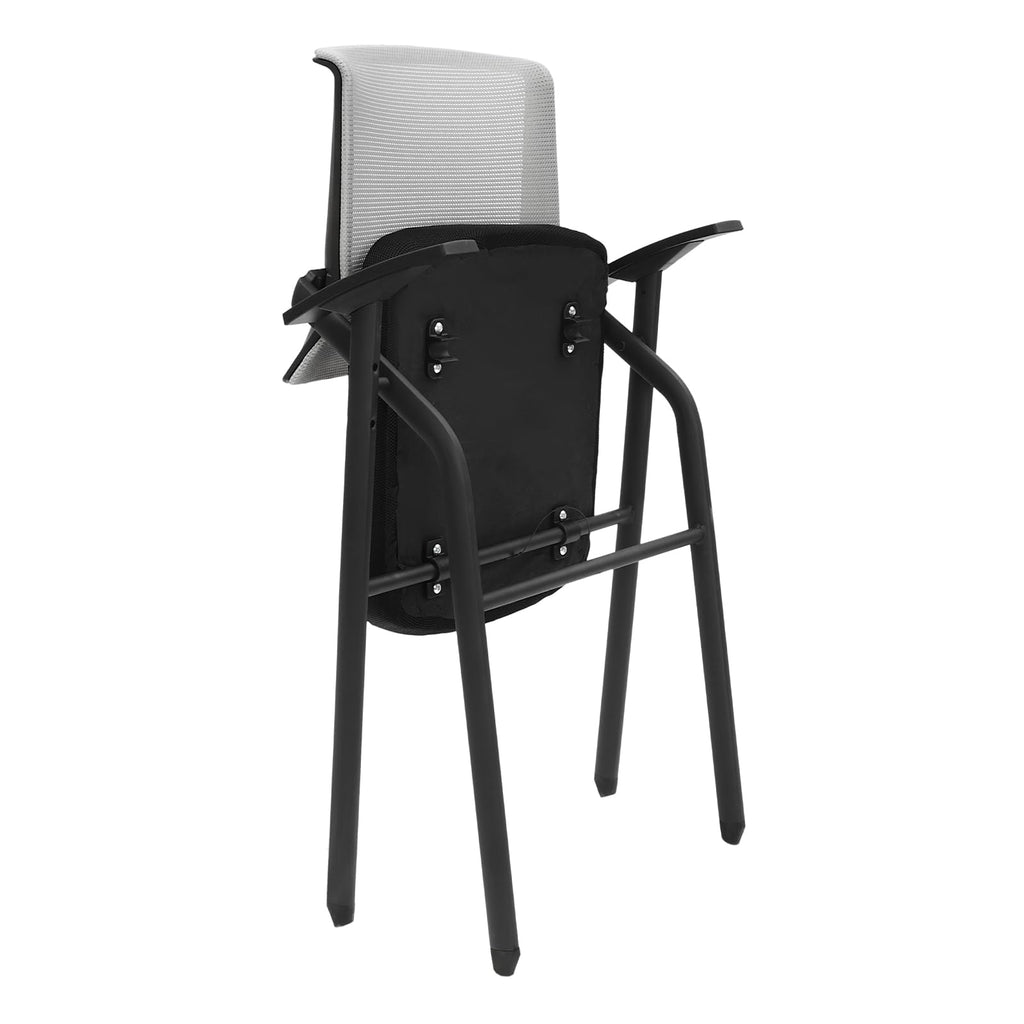 Grey Mesh Back Stacking Arm Chairs U5955