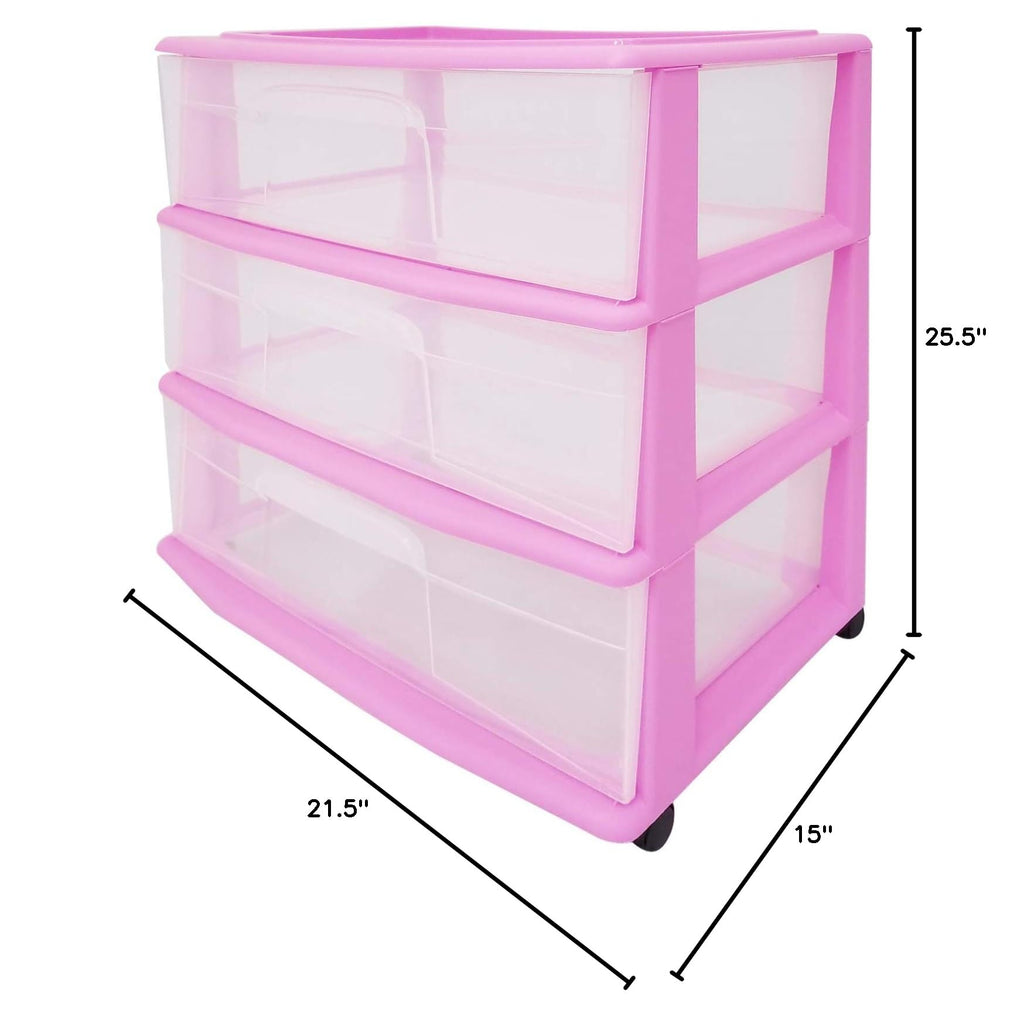 Wide Plastic 3 Drawer Storage Cart U628900