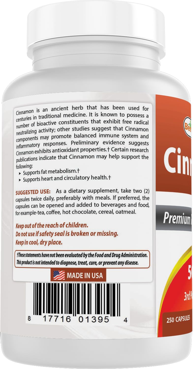 Cinnamon 500 mg 250 Capsules Pack of 2 D7559