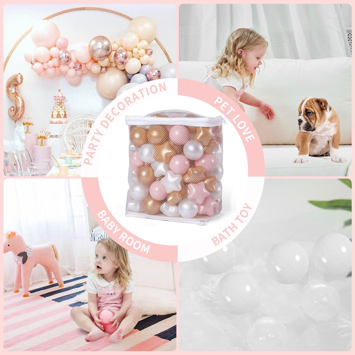 50 100 200 Count Star Ball Pit Balls Non-Toxic Plastic R939