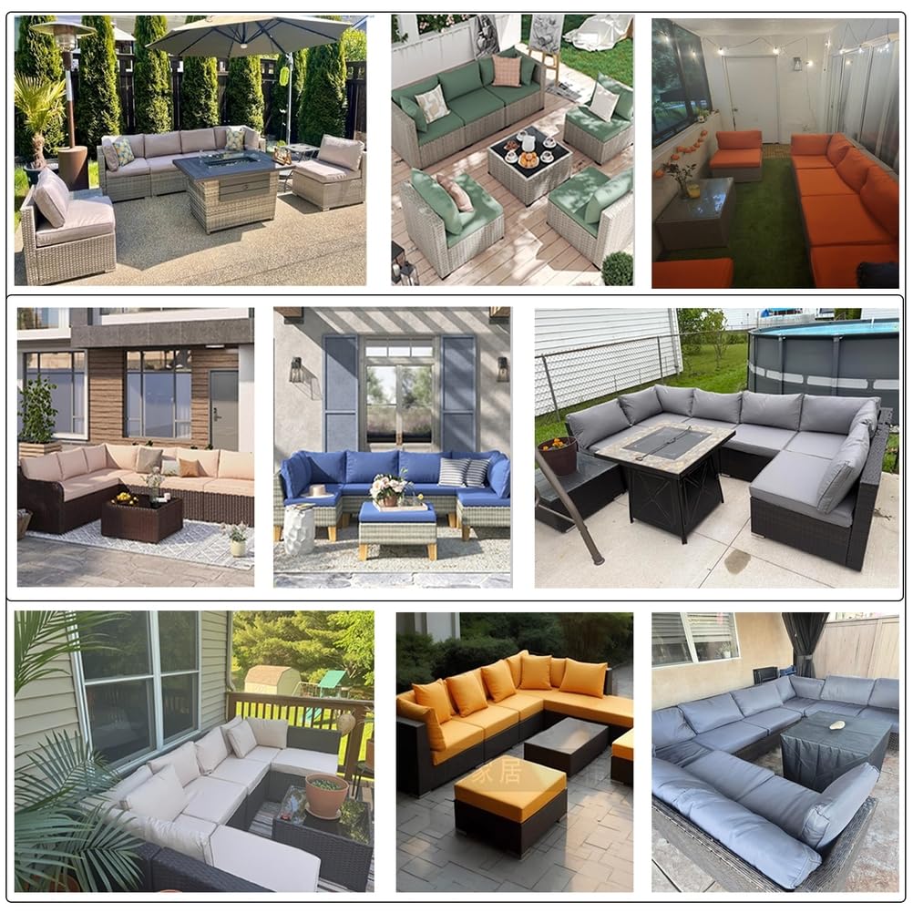 14-Piece Light Blue Outdoor Replacement Cushions G7256