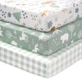 3 Pack Fitted Neutral Baby Crib Sheets Z238547