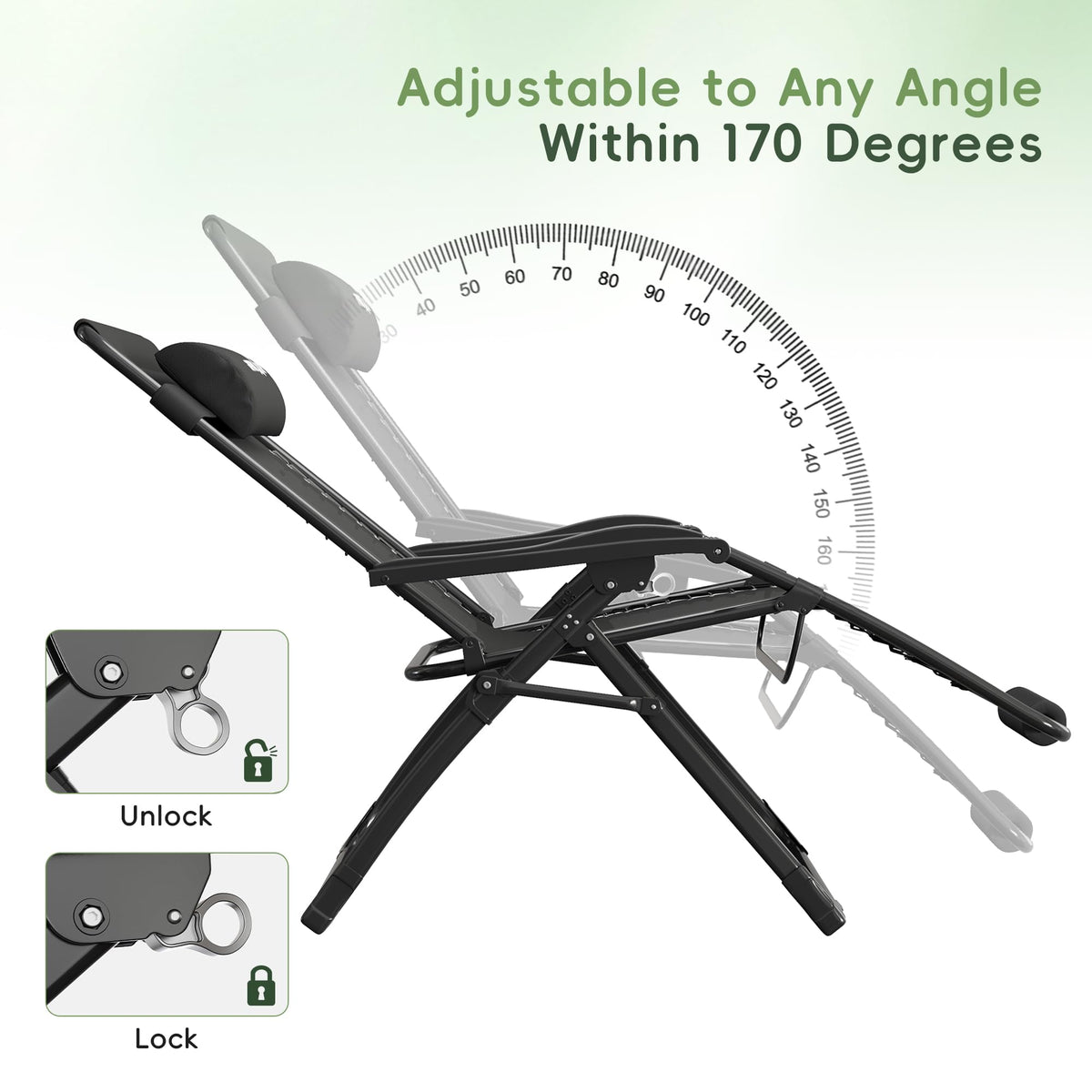 Oversized Folding Reclining Patio Lounge Chair X81251