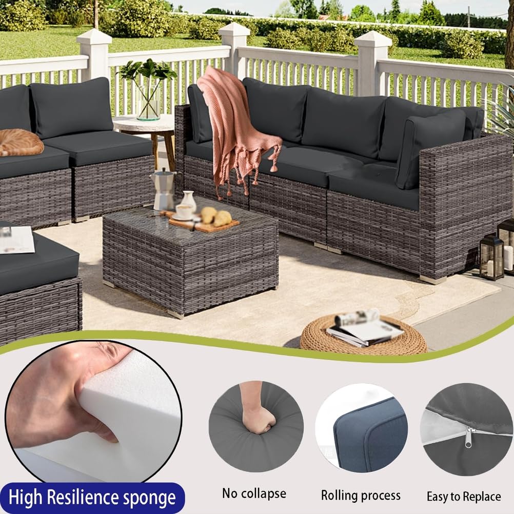 14-Piece Light Blue Outdoor Replacement Cushions G7256
