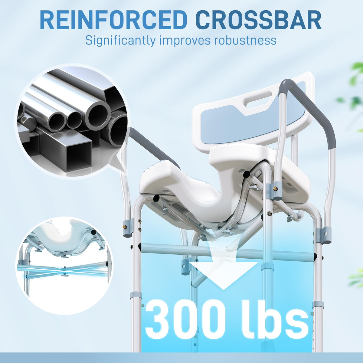 Padded Shower Chair with Arms and Back I277