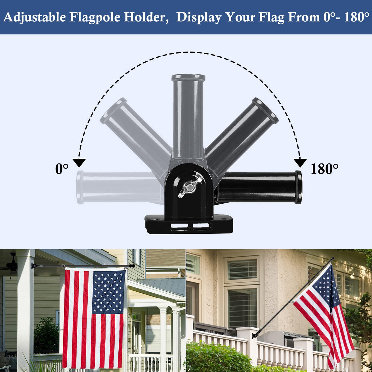 Adjustable Aluminum Flag Pole Holder 1" Inner Diameter V57260