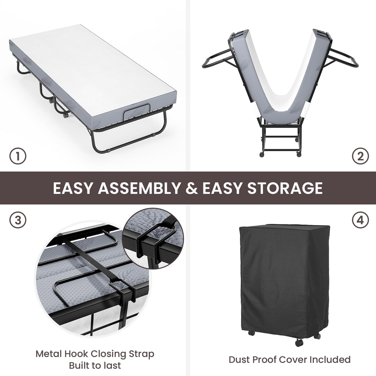 Folding Bed with Mattress K955