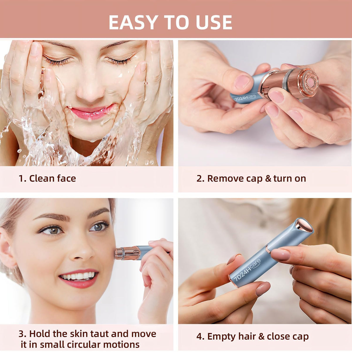 2-Pack Electric Rechargeable Facial Hair Remover J915541