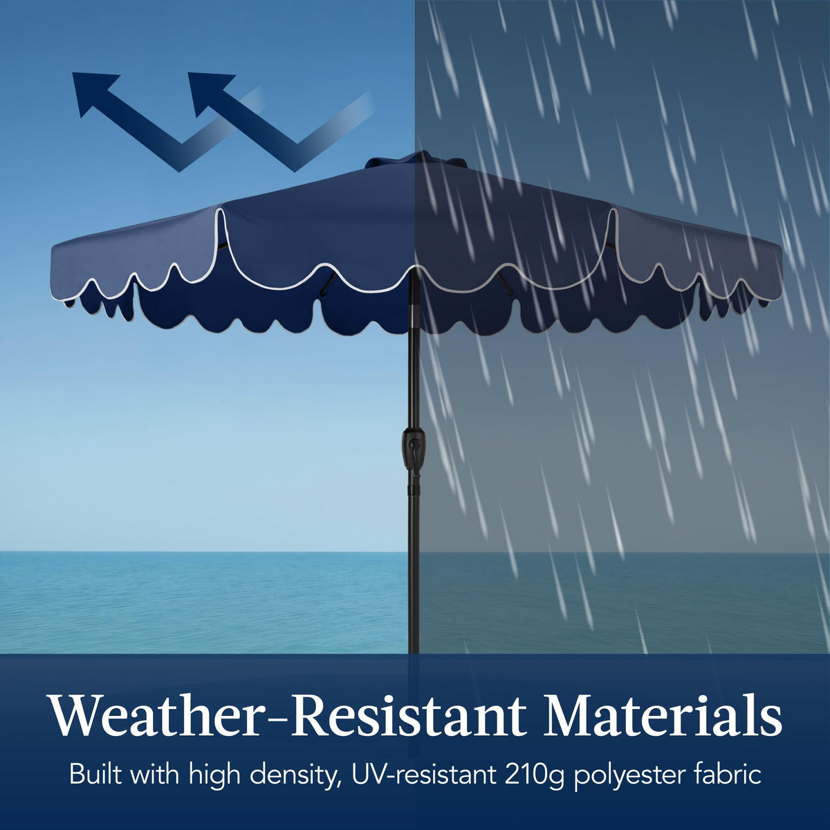 9ft Navy Patio Market Umbrella with Crank & Tilt H201